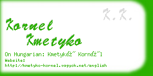 kornel kmetyko business card